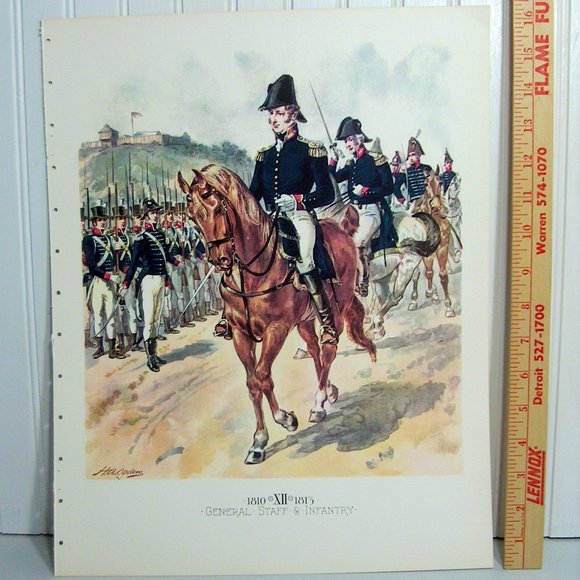 Uniforms of the United States Army 1810 - 1813 H. A. Ogden Book Plate Unframed - Picture 4 of 5